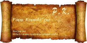 Papp Koppány névjegykártya