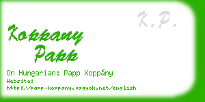 koppany papp business card