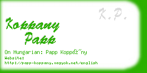 koppany papp business card